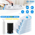 1-15pc Universal Vacuum Storage Bag with Cordless Electric Pump,Rechargeable Wireless Pump for Bags,Space Saver Travel Organizer.