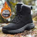 NeW Men Winter Snow Boots For Waterproof Leather Sneakers Super Warm Men's Boots Outdoor Male Hiking Boots Work Shoes Size 39-48.