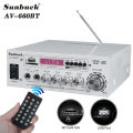 SUNBUCK AV-660BT Sound Amplifier CH 2.1 Power Amplifiers For Home Car Meeting Theater AMP Support EQ FM USB SD Card 2 Mic input. 