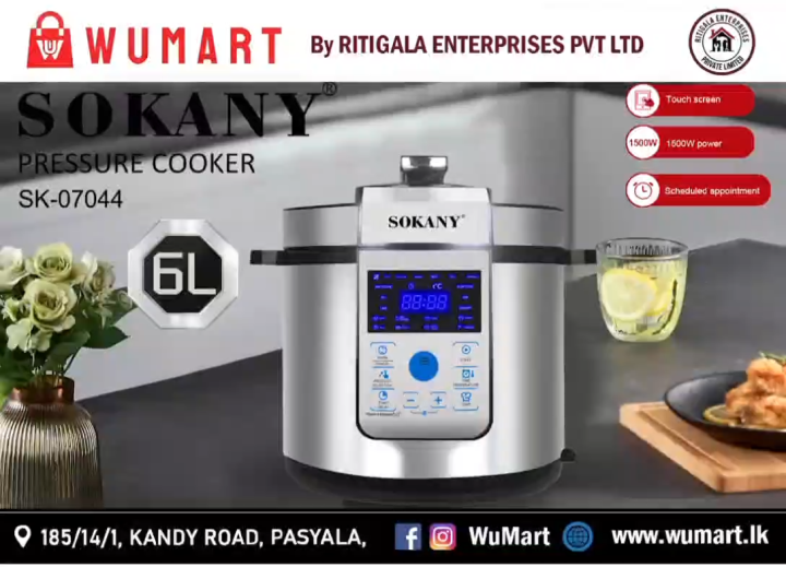 SOKANY Multi Cooker 6.0L, 100% Original &100% Band New  with Touch Control