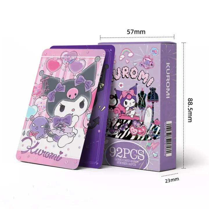 92pcs%20Sanrio%20Kuromi%20Cards%20Kawaii%20Kuromi%20Collectible%20Card%20High%20Definition%20Collectible%20Card%20%20Card%20Double-sided%20LOMO%20Card%20-%20Image%203