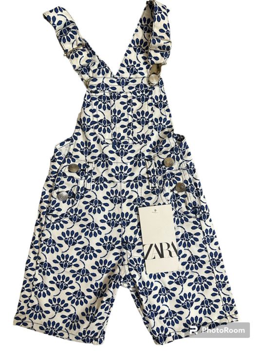 Zara denim branded romper 100% cotton