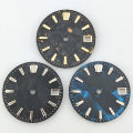 28.5mm NH35 Dial Carbon Fiber Dial Blue Luminous No Logo High Quality NH35 Watch Dial Fit NH35/36/38/39/70 Movements Watch Parts. 