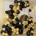 Black Gold Balloons Garland Arch Kit Birthday Party Decoration Kids Birthday Anniversary Party Supplies Baby Shower Balloon. 