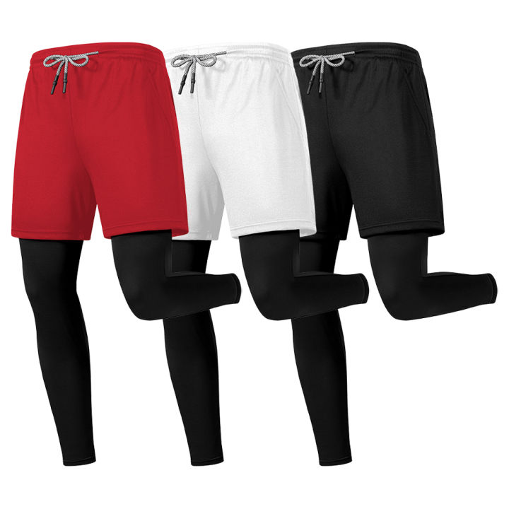Men's%20Athletic%20Quick%20Dry%20Dual-Layer%20Compression%20Long%20Trousers%20Inner%20Compression%20Tights%20&%20Outer%20Sport%20Shorts%20Gym%20&%20Running%20Gear%20-%20Image%203
