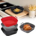 Reusable Airfryer Pan Liner Accessories Silicone Air Fryers Oven Baking Tray Pizza Chicken Airfryer Non-stick Silicone Mould.