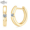IOGOU 100% Moissanite Hoop Earrings 2.0mm VVS1 Fine Jewelry Original Simple 925 Sterling Silver Earrings for Women Men Gift. 