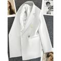 Women Suit Blazer Elegant Coat 2025 Spring Autumn Fashion Korean Blazer Luxury Double Breasted Jacket Solid Ladies Tops Clothes.