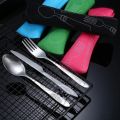 3 Pcs Portable Travel Cutlery Stainless Steel Western Style Steak Knife Fork Spoon Complete Set Of Tableware Home Use Outdoor. 