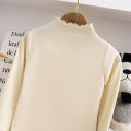 Autumn-Winter Girls Long Sleeve Solid Color T-Shirt with Ruffle Collar Girls Fashionable Comfortable Everyday Wear T-Shirt. 
