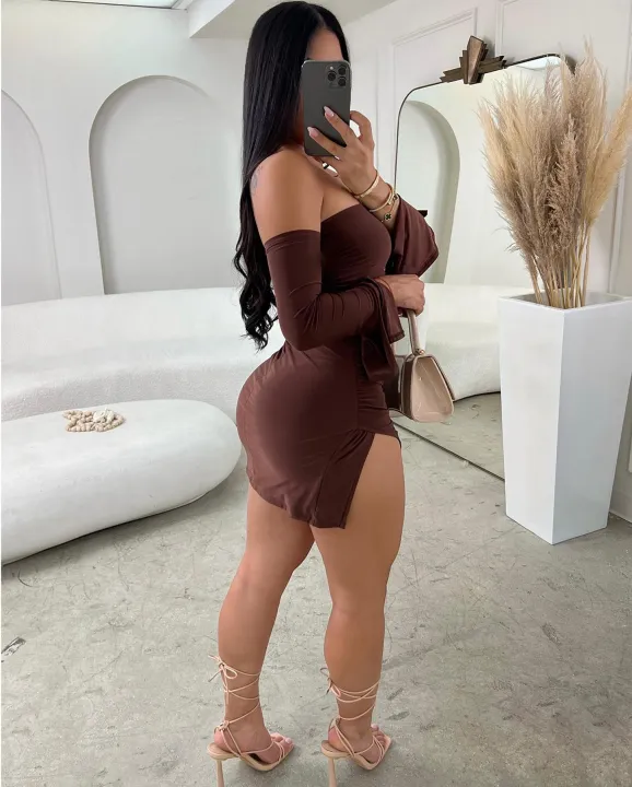 Women%20Strapless%20Backless%20%20Mini%20Dress%20For%20Women%20Black%20Off-shoulder%20Long%20Sleeve%20Bodycon%20Club%20Party%20Dress%20Clothes%20-%20Image%204