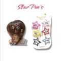 Star Hair Pin's For kid's Girls, Hair Clips for girls, Korean Design - A Pack of 6 Metallic Pins. 