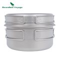 Boundless Voyage Titanium Pot Pan Set with Folding Handles Camping Cookware Hiking. 