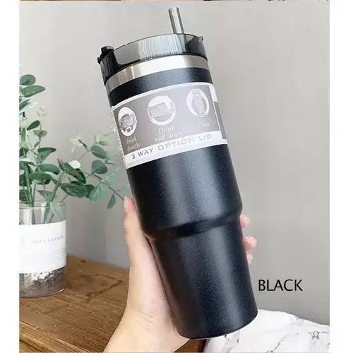 1200ml 900ml and 600ml Tumbler With Handle Straw Lid Insulated Tumbler Thermos Travel Coffee Mug