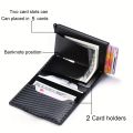 Carbon Fiber Slim Aluminum Men Wallet ID Credit Card Holder Mini RFID Wallet Automatic Pop Up Bank Card Case Black Wallet Purses. 