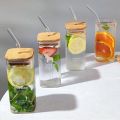 AIR TIGHT JUICE JAR in, 320ml,350ml,385ml,410ml with bamboo lid and high quality glass, can be used for juices, beverages, cold coffee, etc. 