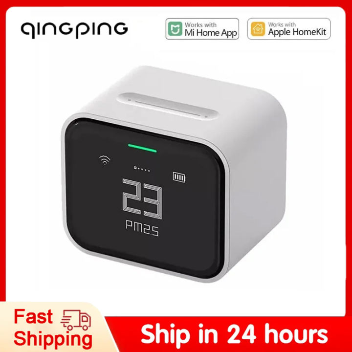 Qingping Smart Air Detector Lite CO2 PM2.5 PM10 Temperature Humidity Monitor Touch Screen Work With Mihome APP for Apple HomeKit