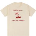 Lana Del Rey Cherry Y2k Vintage T-shirt Men's Plus Size Unisex Women's Graphic T-shirt Street Apparel Harajuku Men's Top. 