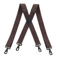 Heavy Duty Big Tall Suspenders with 4 Snap Hooks 3.5*120cm for Men Work Adjustable Elastic Trouser Brace Strap Belt Solid Black.