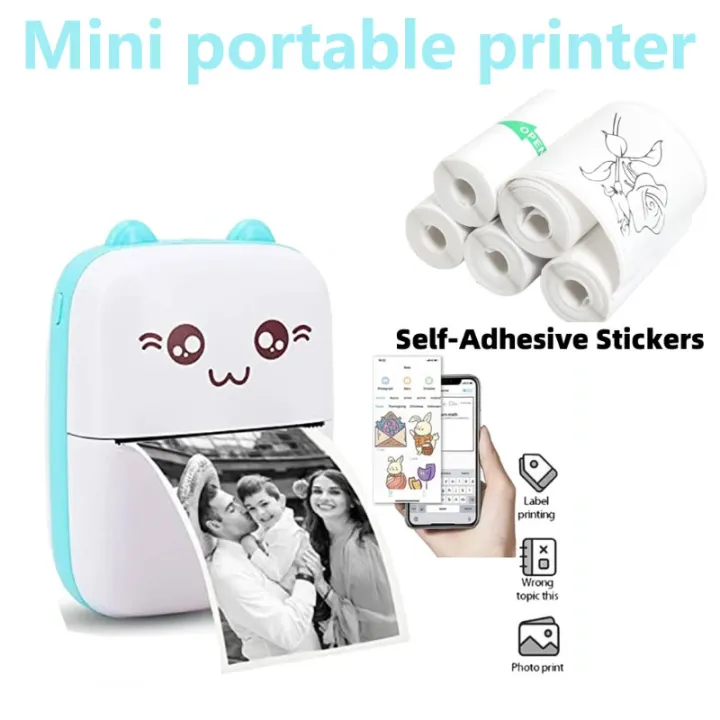Portable thermal mini printer photo pocket thermal label print 58mm ...