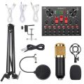 BM800 V8 condenser mic with v8 live usb mixer. sound card. 