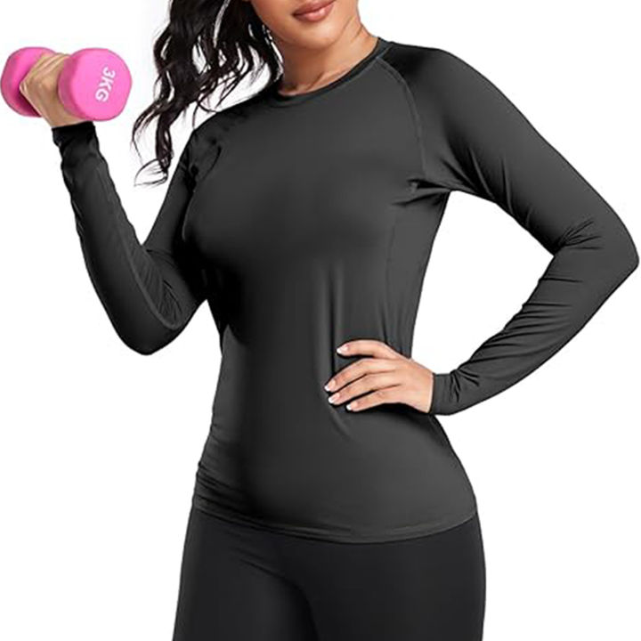 Women's%20Compression%20Shirt%20Athletic%20Yoga%20Running%20Long%20Sleeve%20T-Shirt%20Spring%20Fall%20Gym%20Workout%20Stretchy%20Baselayers%20Rash%20Guard%20Tops%20-%20Image%205
