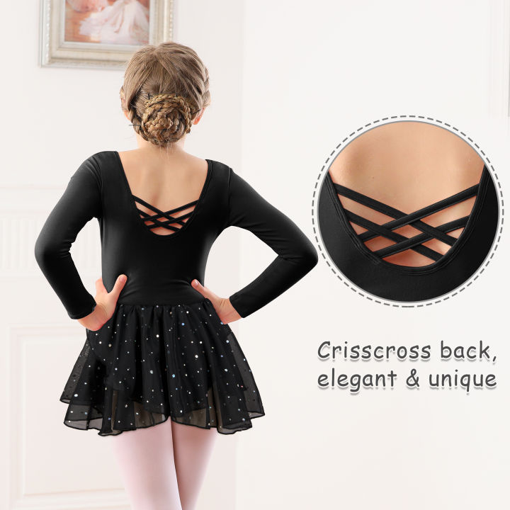 Girls%20Ballet%20Leotards%20for%20Dance%20Camisole%20Dress%20Hollow%20Crisscross%20Back,Shiny%20Skirt%20-%20Image%205