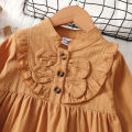 1-6 Years Kid Girls Dress Solid Long Sleeve Fashion and Casual Korean Dress Spring&Autumn Toddlers Girls Daily Versatile Clothes. 