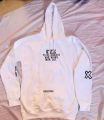 white hoodie men and women pull over with extra good quality. 