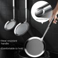 1pc Fat Skimmer Spoon, Stainless Steel Fine Mesh Skimmer, Strainer Spoon For Removing Grease Fat And Foam, Kitchen Tools. 