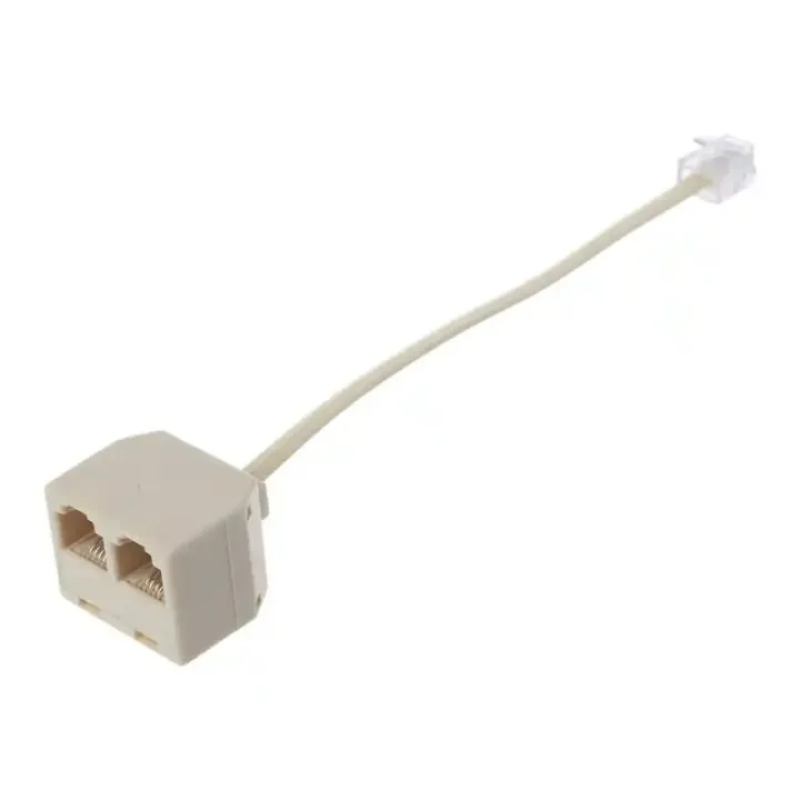 RJ11 to Double RJ11 Socket Female Port Splitter, RJ11 Plug to 2 Jack Adapter Telephone Wire can connect 2 telephones at once