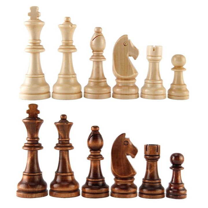 32pcs Wooden Chess Pieces Complete Chessmen International Word Chess Set Chess Piece Entertainment Accessories New