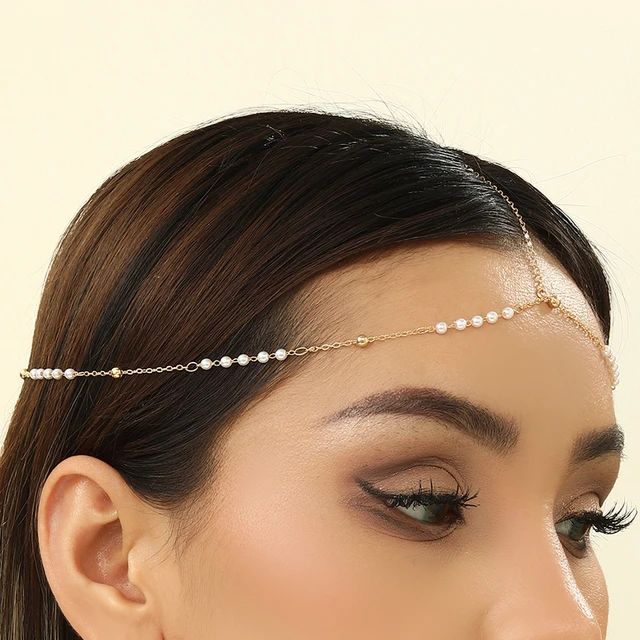Pearl%20Chain%20Tikli%20Headpiece%20Imitation%20Pearl%20Link%20Chain%20Elegant%20Head%20Forehead%20Accessories%20Bling%20Bridal%20Hair%20Chain%20Women%20Lady%20Aesthetic%20Jewelry%20-%20Image%203