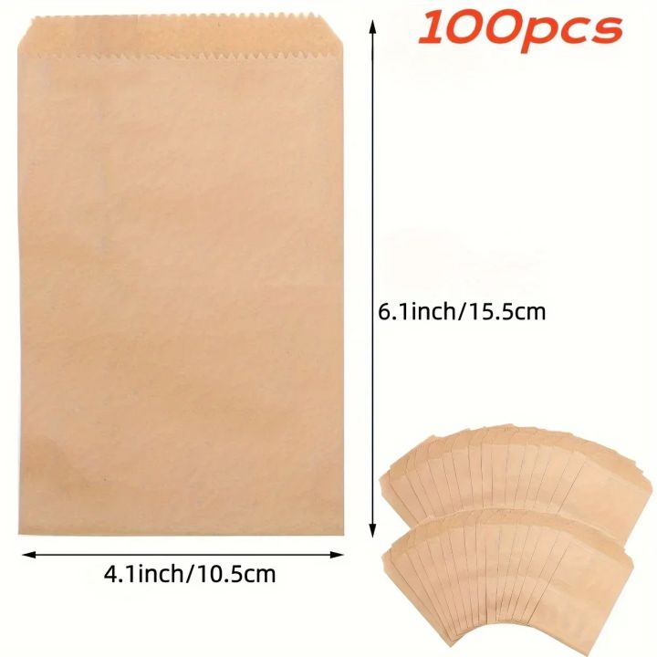 50Pcs/100Pcs%20Natural%20Kraft%20Paper%20Bags,%20Food%20Grade%20Food%20Storage%20Bags%203%C3%975/4%C3%976/5%C3%977/6%C3%978%20Inch%20Snack%20Bags,%20Flat%20Gift%20Bags,%20Perfect%20-%20Image%202