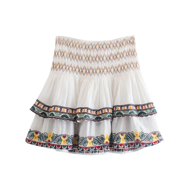 European%20And%20American%20Style%20Autumn%20New%20Women%20Clothing%20V-neck%20Loose%20Retro%20Heavy%20Embroidery%20Bat%20Shirt%20Top%20Skirt%20Street%20Style%20Suit%20-%20Image%203