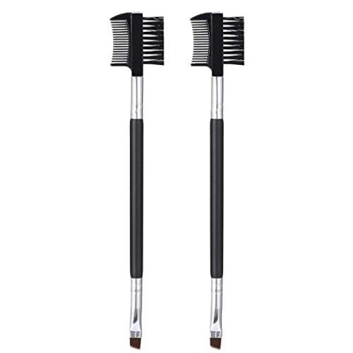 Eyebrow Eyelash Shaper Eyelash Comb Double Head Brush Makeup Grooming Tool Cosmetic With 3 Different Spoolie Brushes For Separating Lashes, Eliminating Mascara Clumps, Grooming Brows