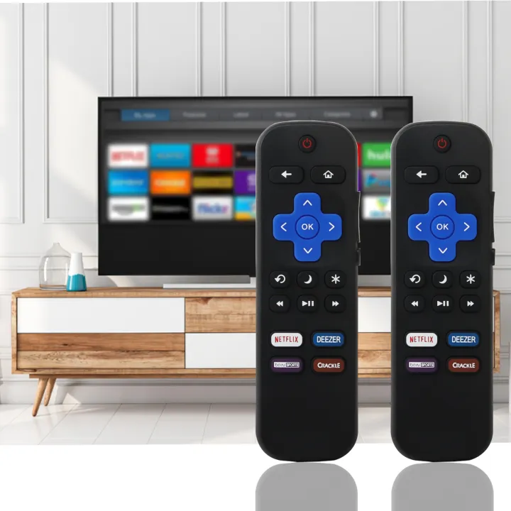 1 Pair Replacement Remote Control Use for Roku TV with Netflix DEEZER ...