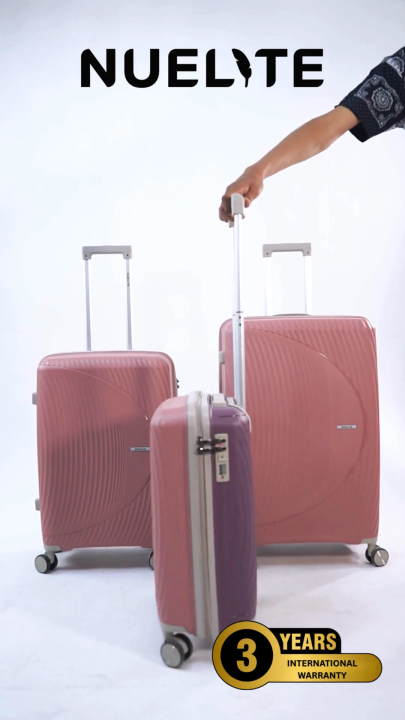 NUELITE KANSAI Set of 3 Luggage | 8 Wheel Spinner Trolley Bag | Anti-Theft Zipper Integrated Lock Extra Security | Multi Color Design Hard Shell Suitcase
