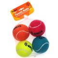 4Pcs/Set Dog Toy Q-MONSTER Thick Walled Natural  Squeak Chew Balls for Dogs Tennis Interactive Bouncy Balls for Training. 