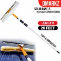 Solar cleaning brush 20 foot Solar Panels Cleaner with 7ft to 20ft Long Aluminum Extendable Rod with Wiper & Cleaning Duster. 