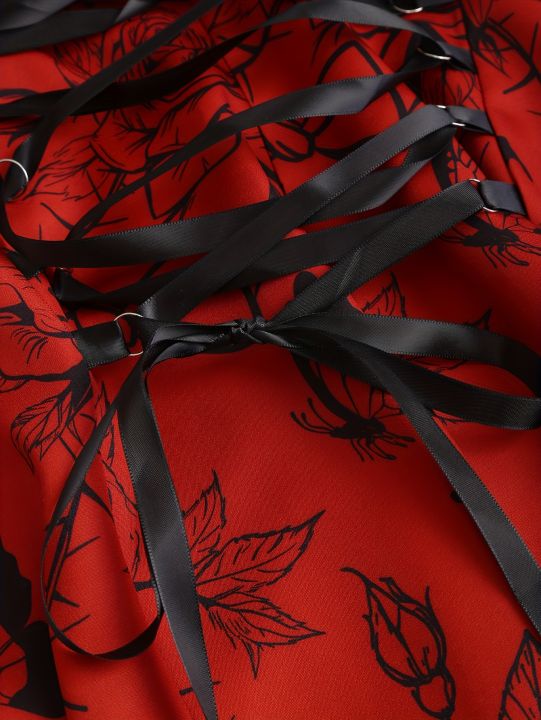 European%20and%20American%20Trend%20Oversized%20Ladies%20Slimming%20Shoulder%20Strap%20Zipper%20Full%20Print%20Skull%20Pattern%20Dress%20-%20Image%204