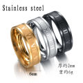Seakissky Classic Fashion Stainless Steel Roman Digital Men Women Ring Cool Punk High Quality Waterproof Jewelry for Party . 