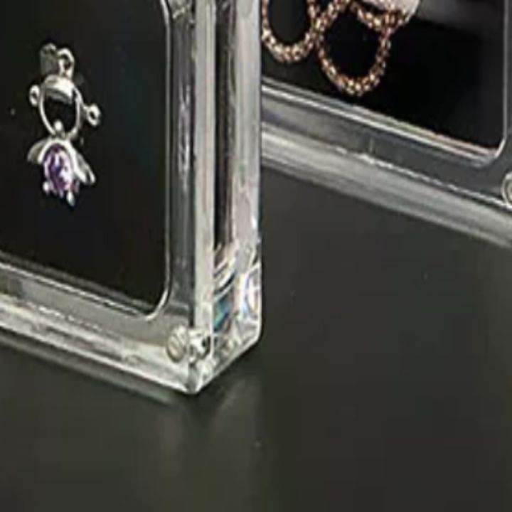 Acrylic Glass Top Gem Box Gemstone Diamond Display Stand Holder Storage ...