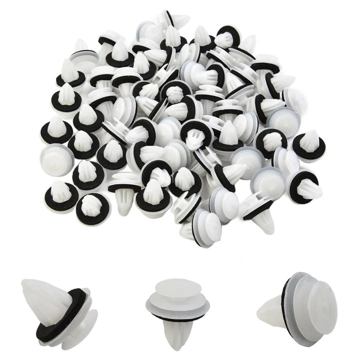 100Pcs Door Panel Clip With Seal Ring Fastener Rivet Bumper Clip Retainer Car Interior Retaining  Accessories