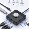 Nworld USB External Sound Card 3 Ports To 3.5mm Jack Driver-Free Volume Adjustable Sound Card External Stereo Audio Adapter. 