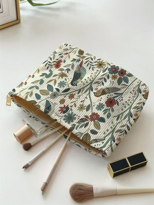 1pc%EF%BC%8CBranch%20bird%20pattern%20corduroy%20zipper%20makeup%20bag,%20lightweight%20and%20multifunctional%20cosmetic%20storage%20bag%20-%20Image%205