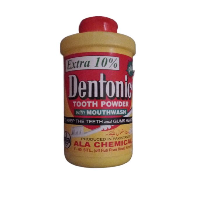 Dentonic plus tooth powder {Red plus Dentonic powder} 90g with 10g