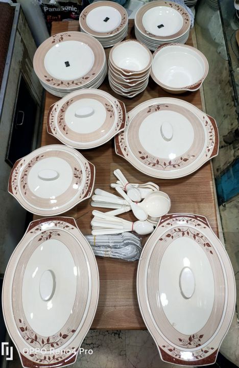 Melamine Dinner Set 80 Pcs 8 Persons Serving Double Glaze Honesty Premium Quality Heavyweight