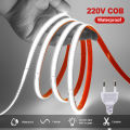 AC 220V COB Strip IP65 Waterproof 10CM Cut 240Leds/M 3000K 4000K 6000K Home Decor Flexible Ribbon Rope Tape LED Light. 