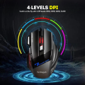 FunBug 7 Buttons Mechanical Gaming Mouse RGB with 4-Levels DPI Control - 7 Light Wired USB Optical Mouse with Side Buttons - Mouse with Pad for PC, Laptop, Computer, Gaming, Pubg Mobile - Black. 